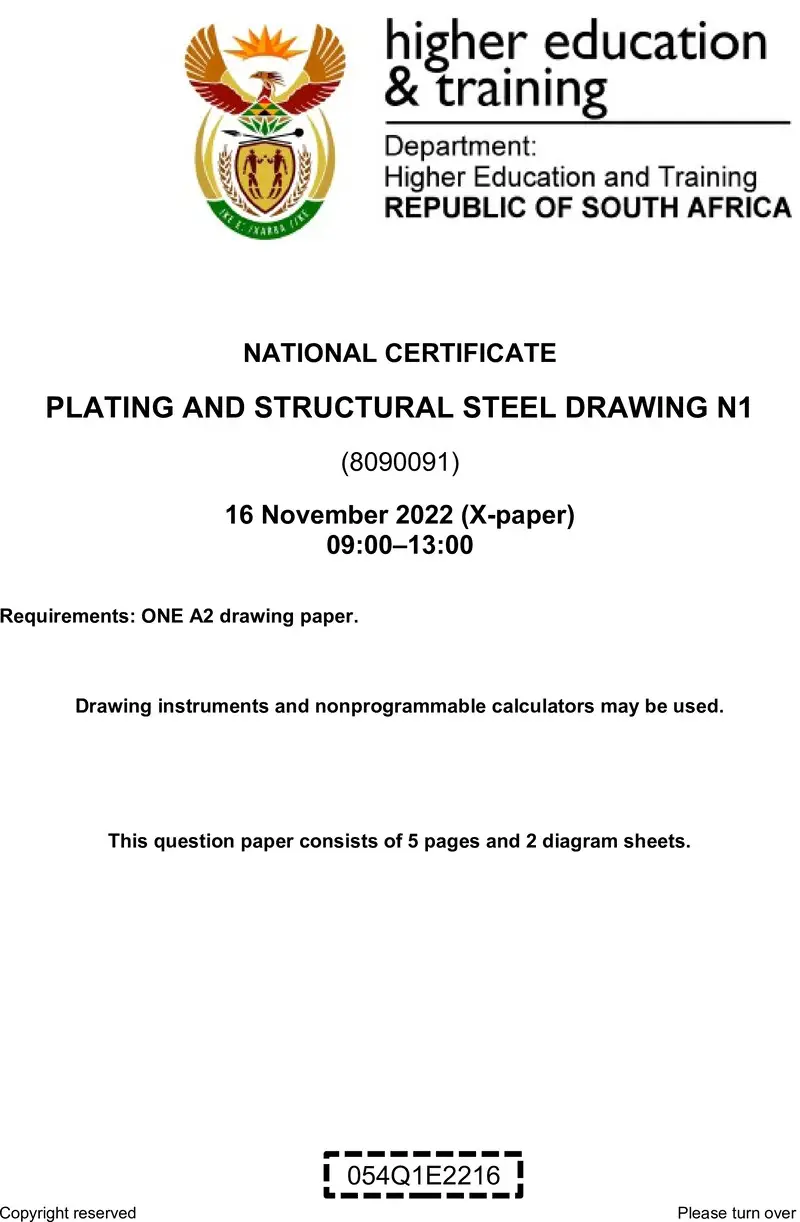 T1330 Plating And Structural Steel Drawing N1 QP Nov 2022 Edited