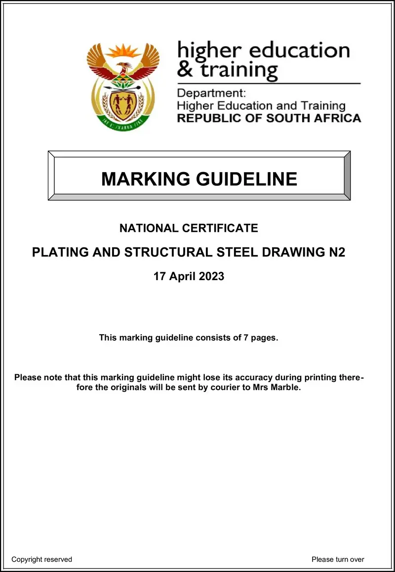 T1340 Plating And Structural Steel Drawing N2 Memo April 2023 Sign Off