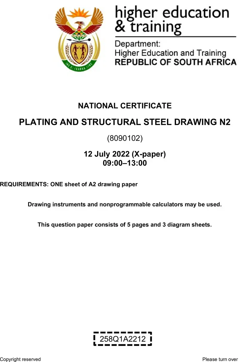 T1340 Plating And Structural Steel Drawing N2 QP Aug 2022 Signed Off