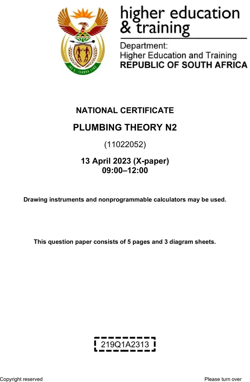 T1380 Plumbing Theory N2 QP April 2023 Sign Off preview