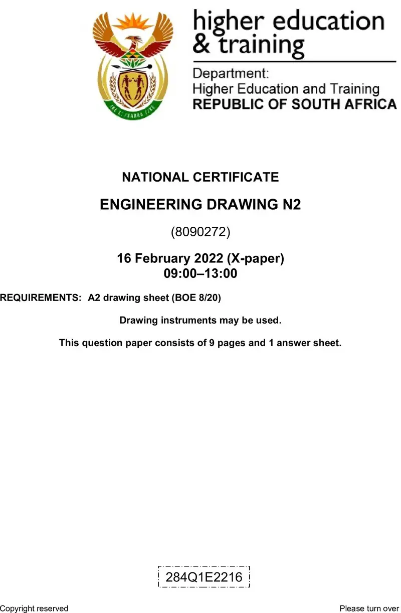 T580 Engineering Drawing N2 QP April 2022 Sign Off preview