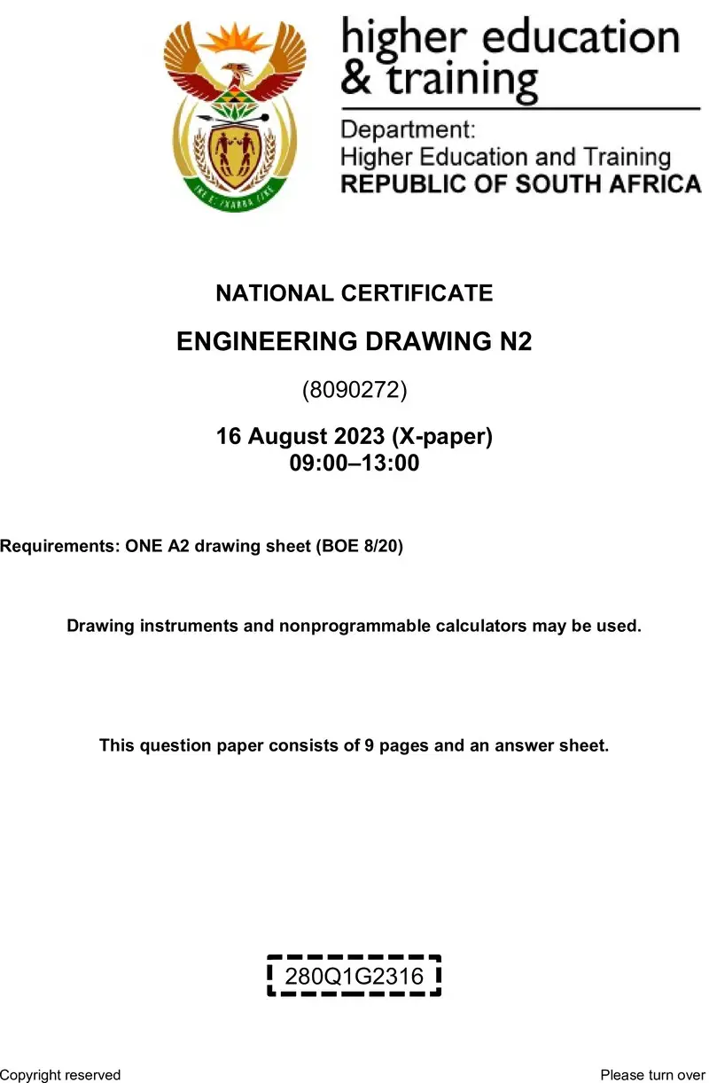 T580 Engineering Drawing N2 QP Aug 2023 Sign Off