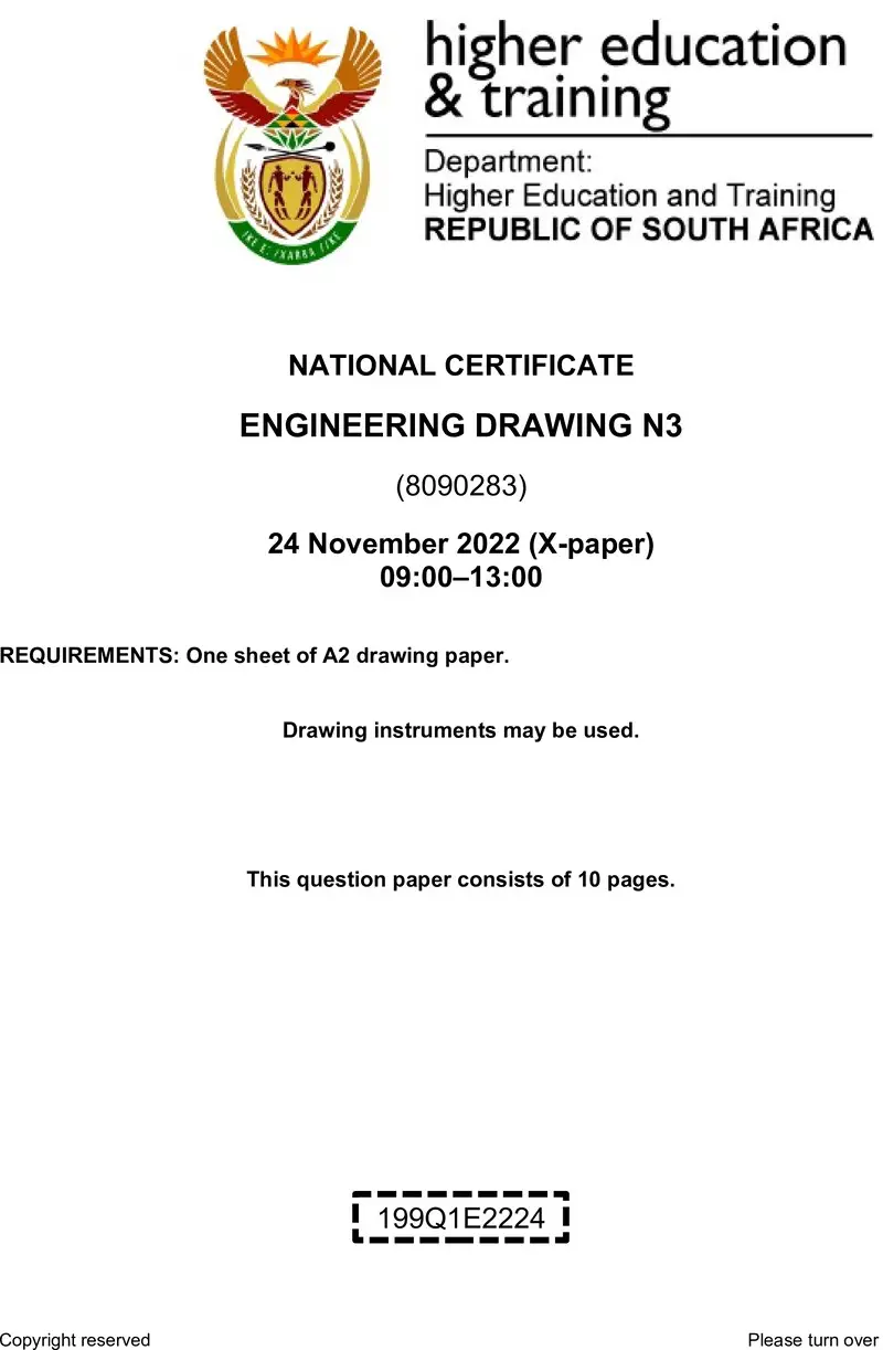 T590 Engineering Drawing N3 QP Nov 2022 Sign Off preview