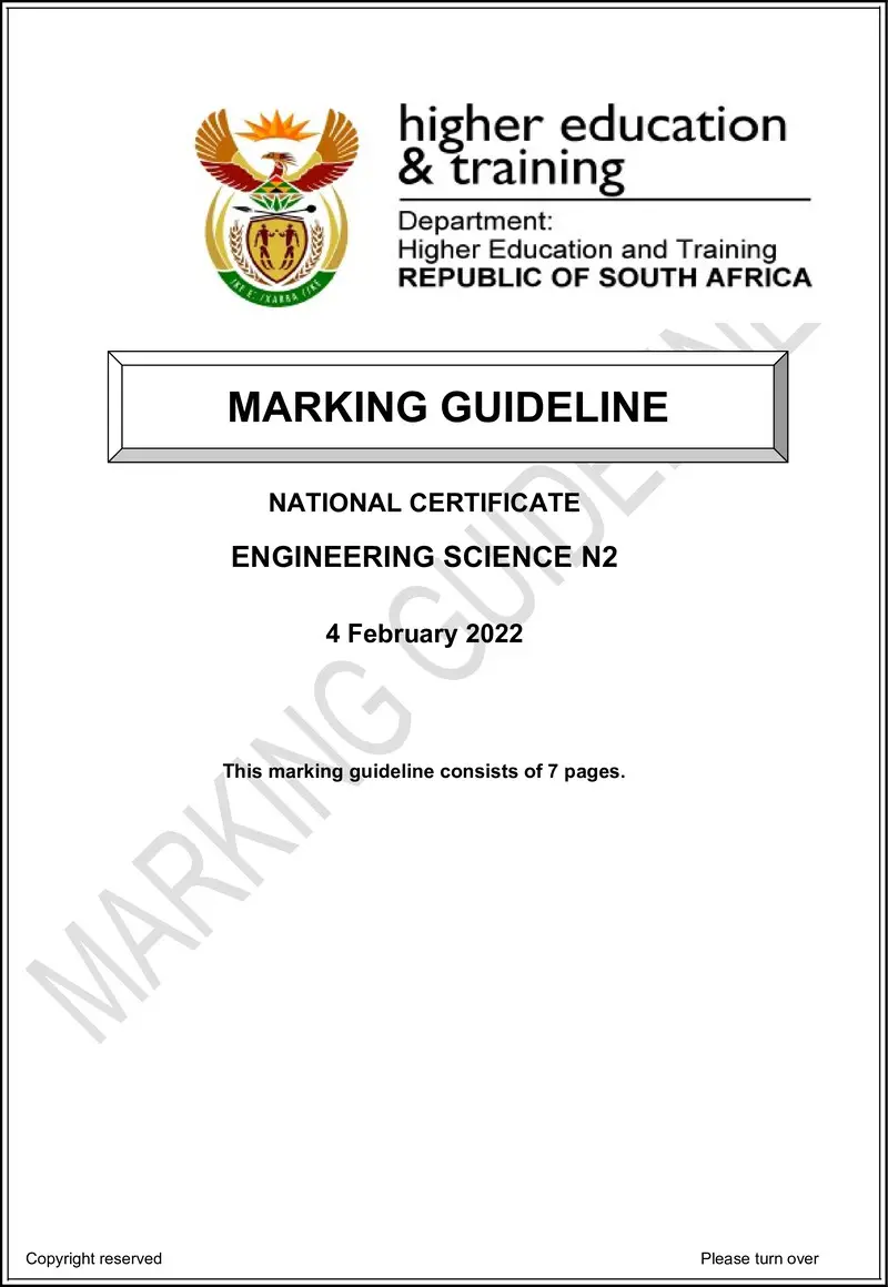 T630 Engineering Science N2 April 2022 Mg Sign Off