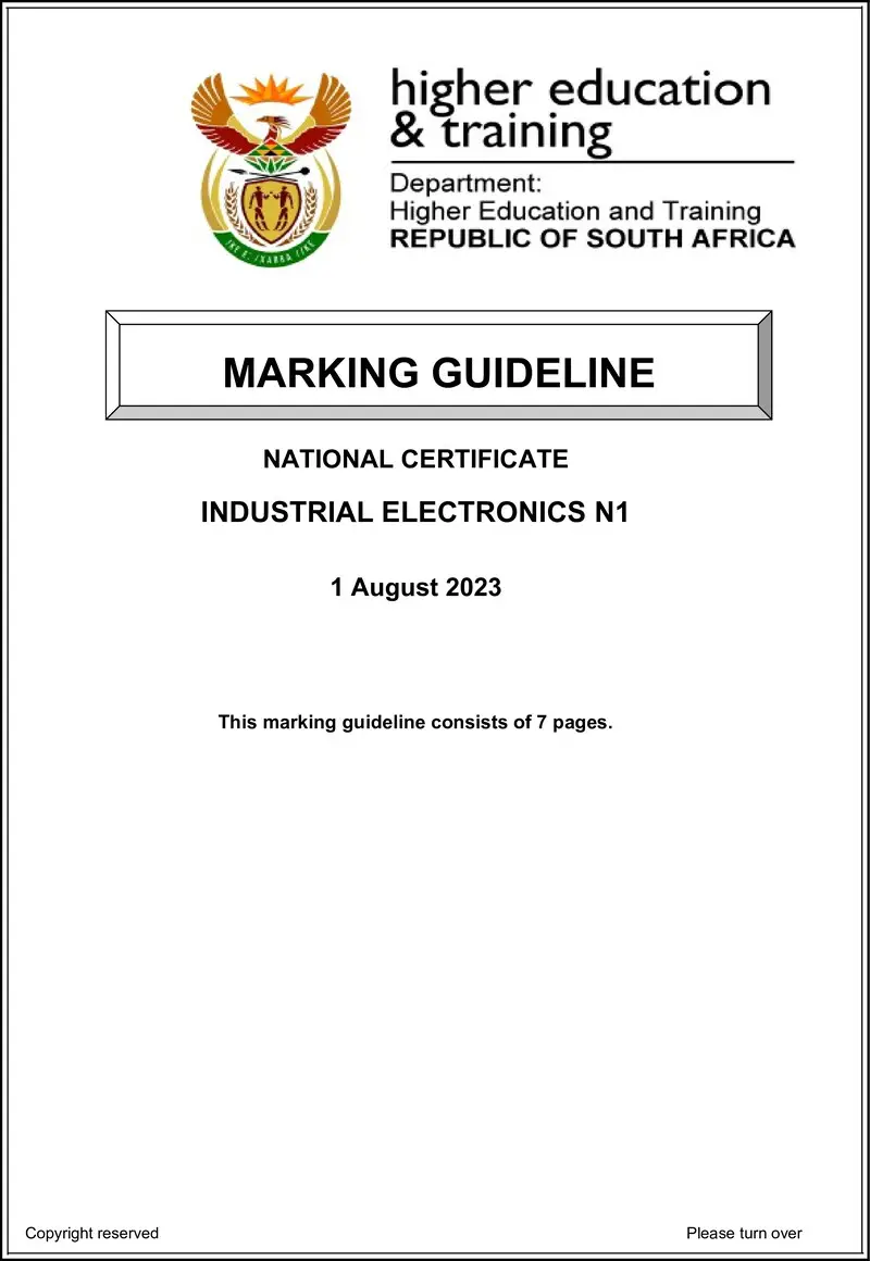 T750 Industrial Electronics N1 Aug Memo 2023 Ed