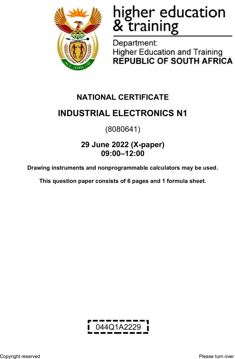 T750 Industrial Electronics N1 QP Aug 2022 Gpw preview