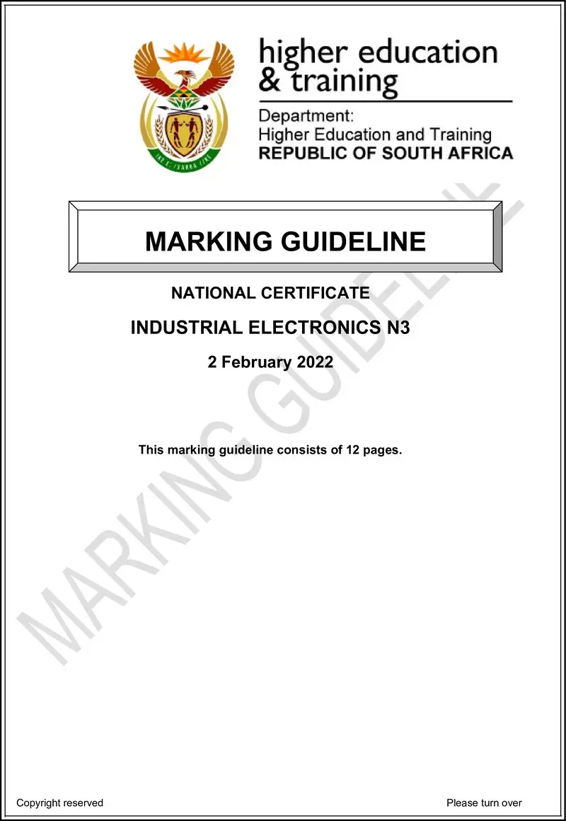 T770 Industrial Electronics N3 Memo April 2022 Sign Off