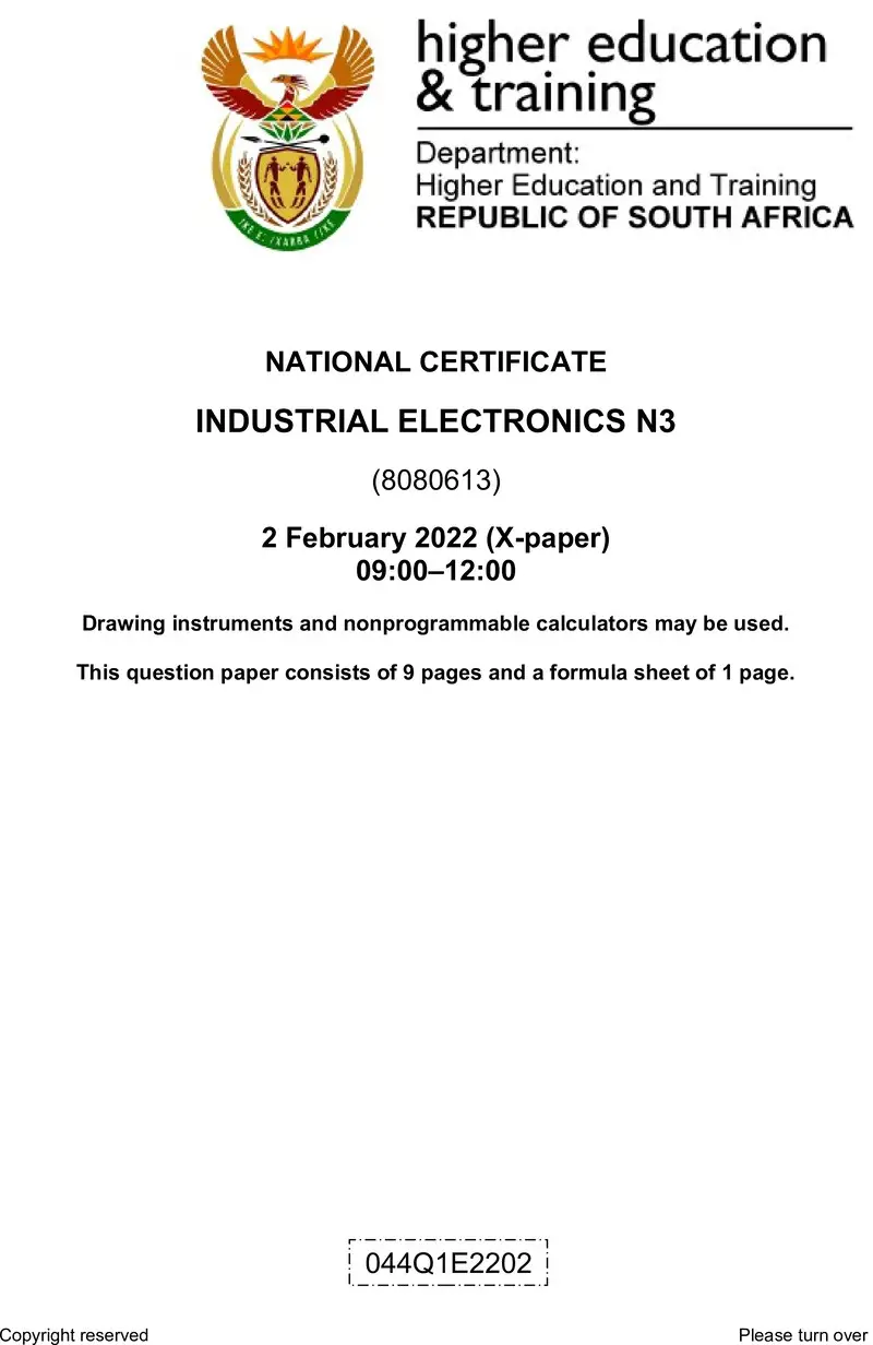 T770 Industrial Electronics N3 QP April 2022 Sign Off
