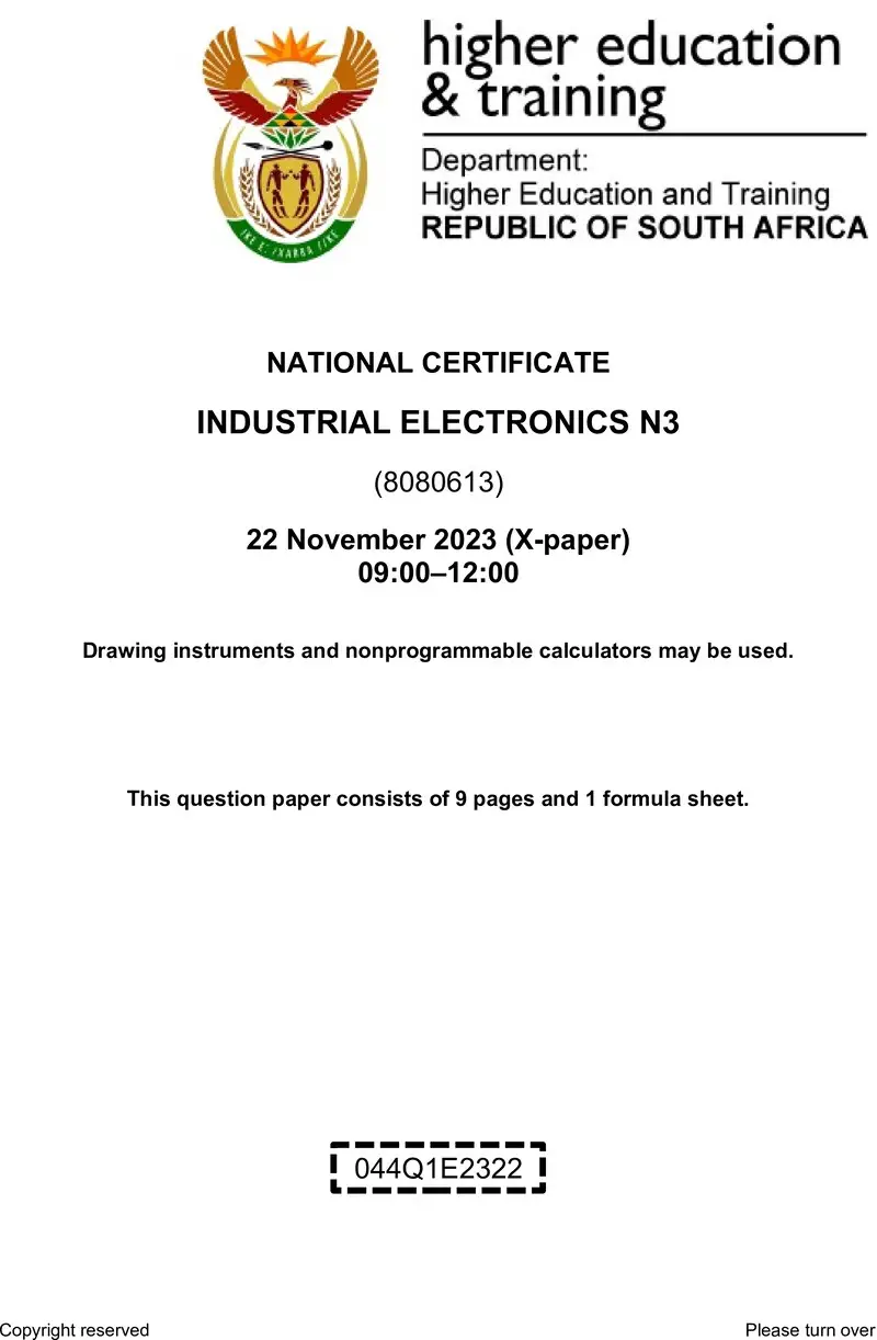 T770 Industrial Electronics N3 QP Nov 2023 Sign Off