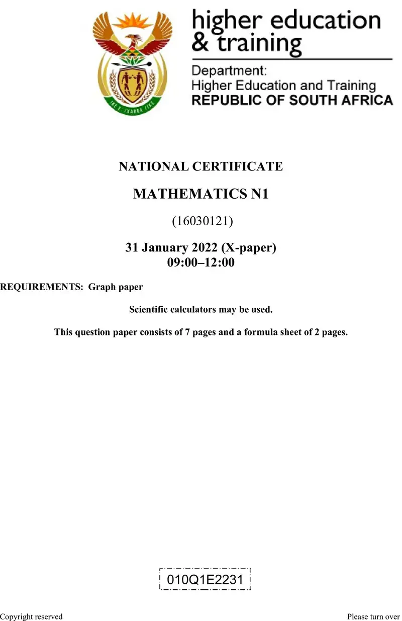 T990 Mathematics N1 QP April 2022