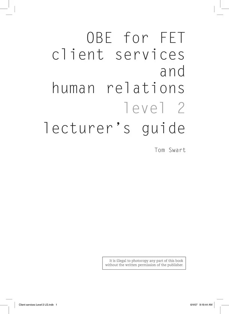 Client Services And Human Relations L2 Lg