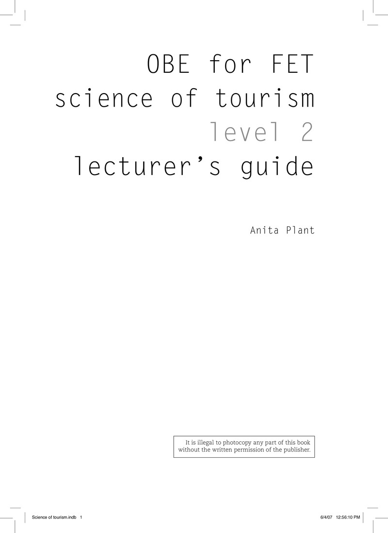 Science Of Tourism L2 Lg