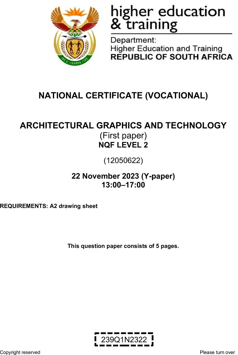 Nc230 Architectural Graphics And Technology L2 P1 QP Nov 2023 Ed Bedeker