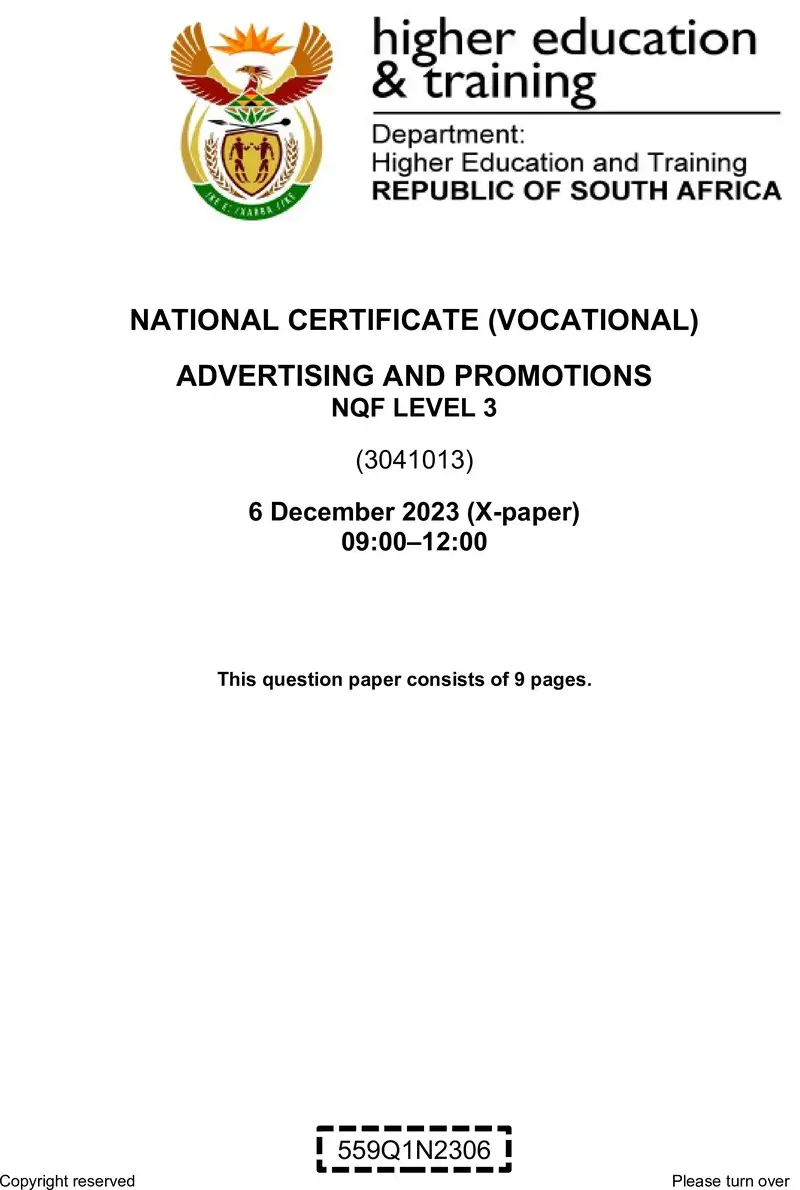 Nc30 Advertising And Promotions L3 Nov QP 2023 Signed Off