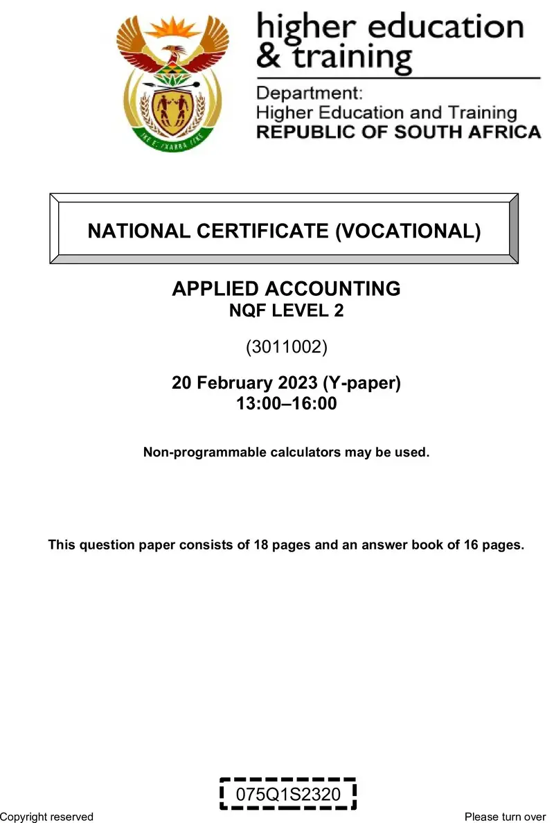 Applied Accounting L2 QP Supp Feb 2023