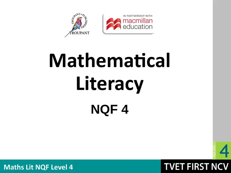 Mathematical Literacy Level 4 Module 14 Lg cover