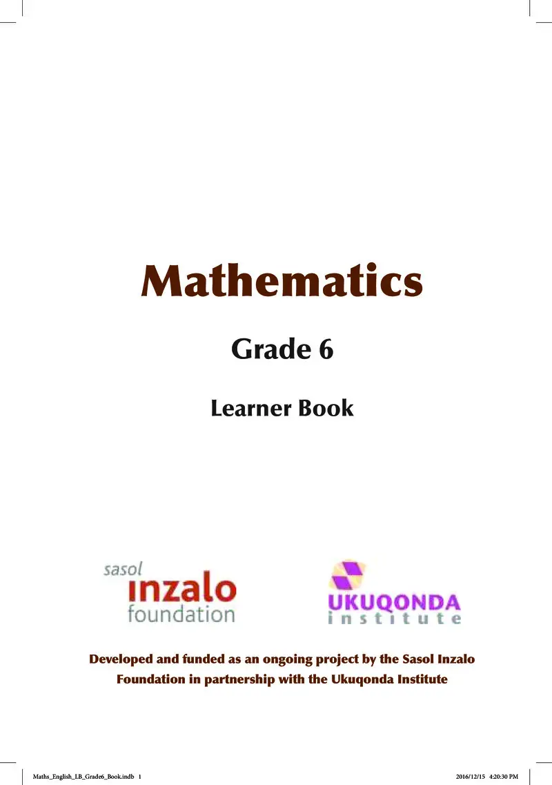 Maths Learner Book Grade 6