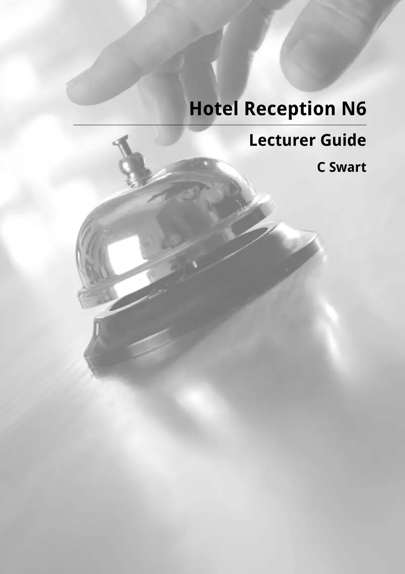 Hotel Reception Lecturer Guide N6 cover