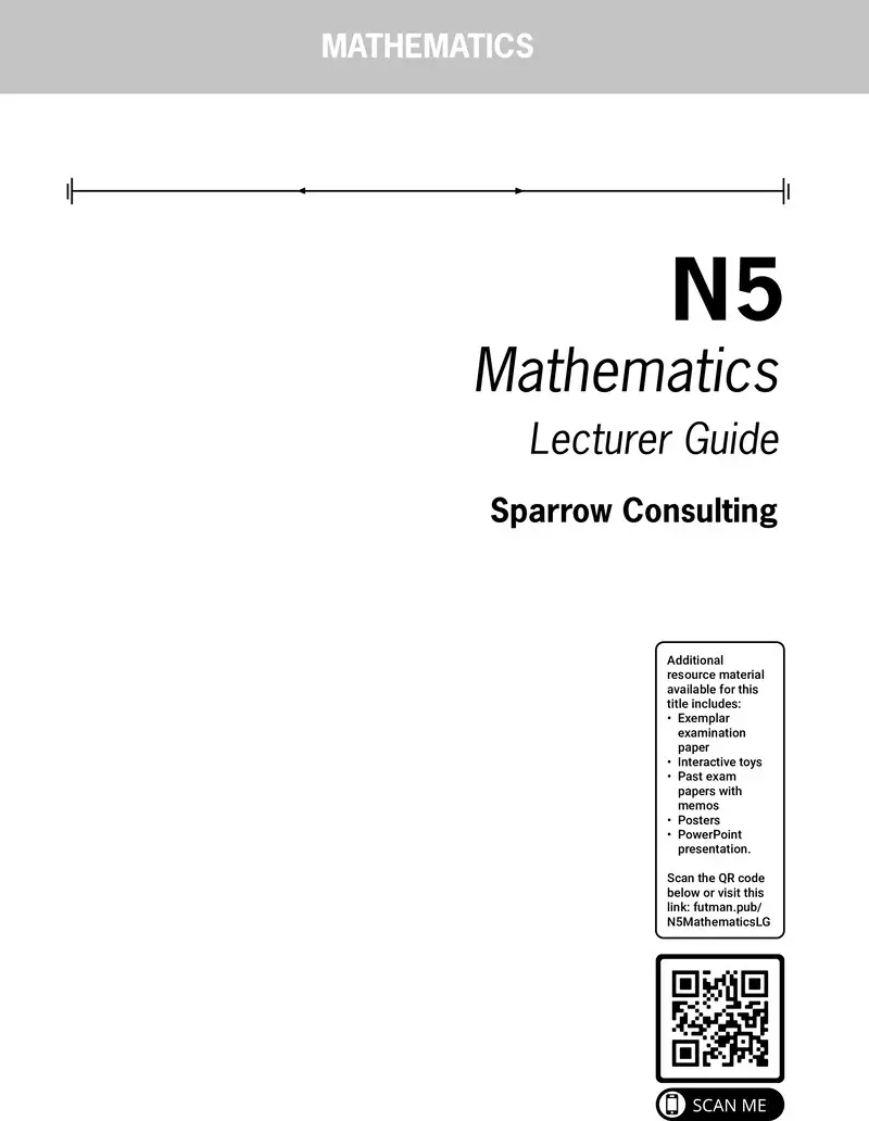 Mathematics Lecturer Guide N5