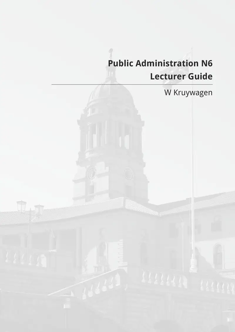 Public Administration Lecturer Guide N6