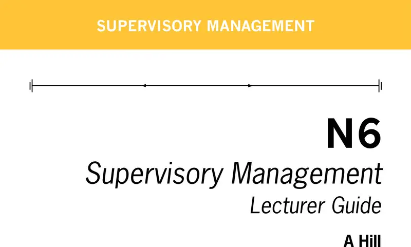 Supervisory Management Lecturer Guide N6