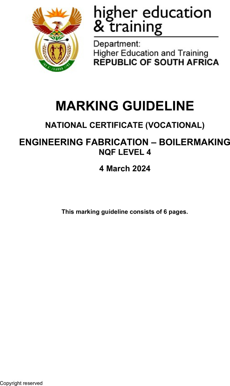 Nc1040 Engineering Fabrication Boilermaking L4 Memo Feb 2024