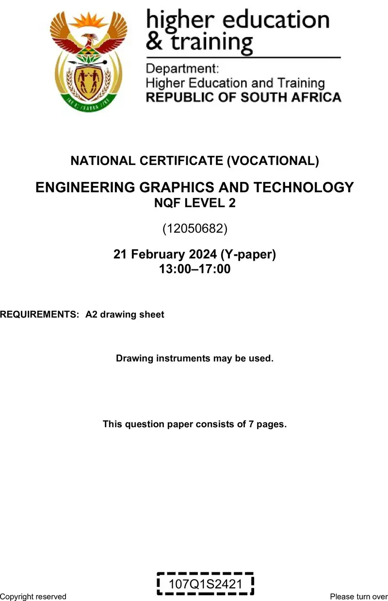 Engineering Graphics And Technology L2 QP Supp 2024 preview