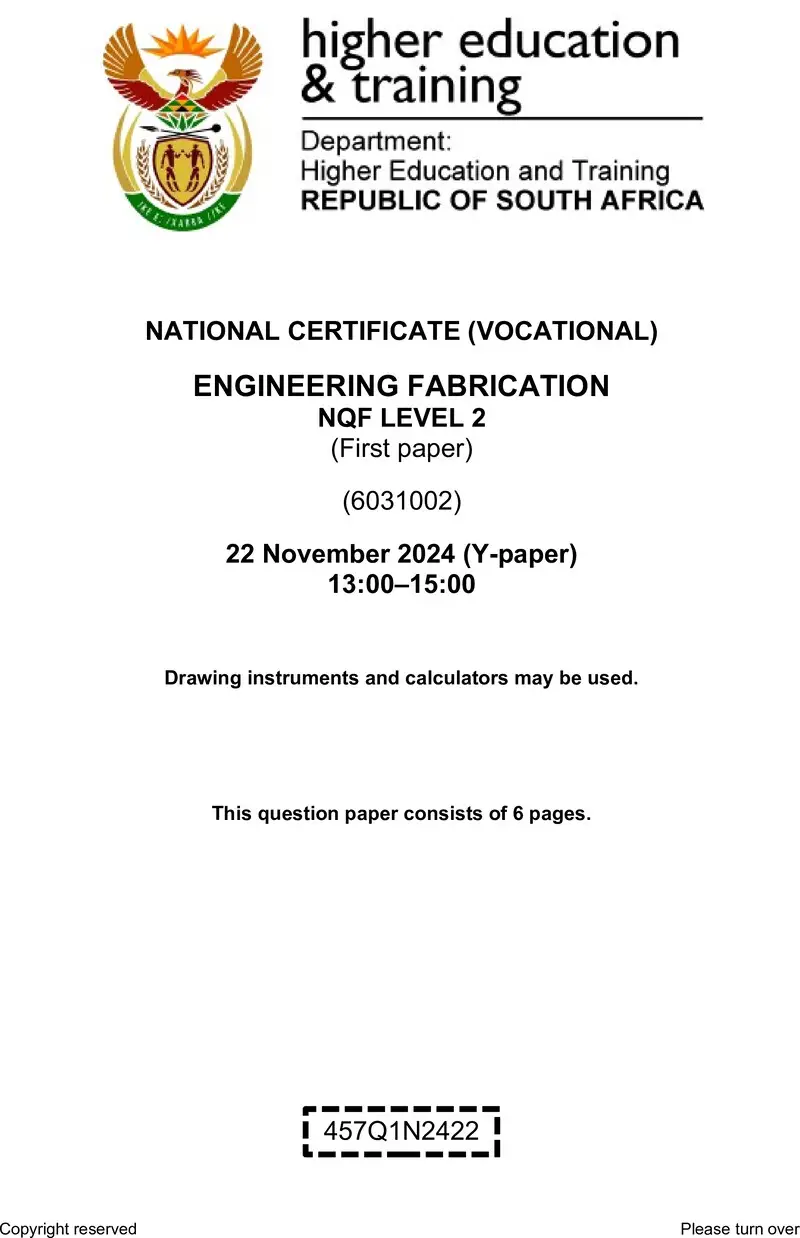 Nc1110 Engineering Fabrication L2 P1 QP Nov 2024