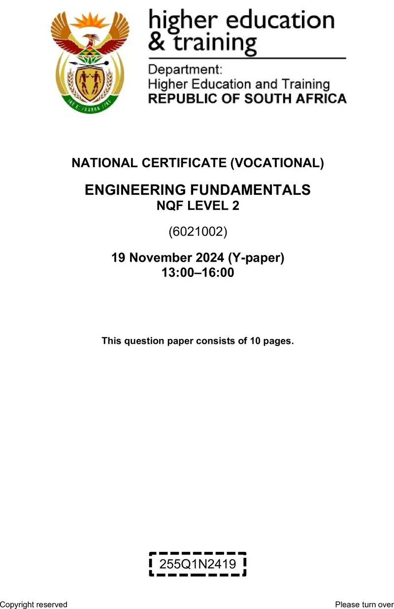 Nc1140 Engineering Fundamentals L2 Nov QP 2024