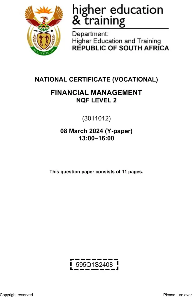 Nc1250 Financial Management L2 QP Supp 2024