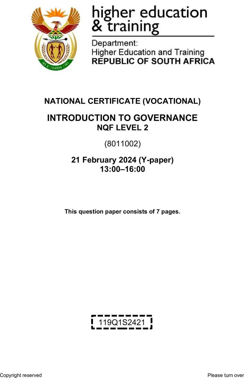 Introduction To Governance L2 QP Supp 2024 preview