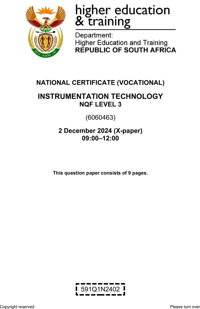 Nc1560 Instrumentation Technology L3 QP Nov 2024