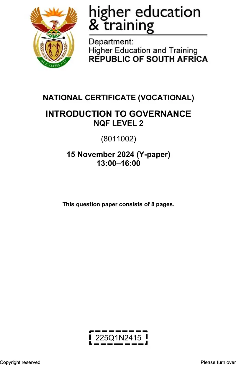 Nc1590 Introduction To Governance L2 QP Nov 2024
