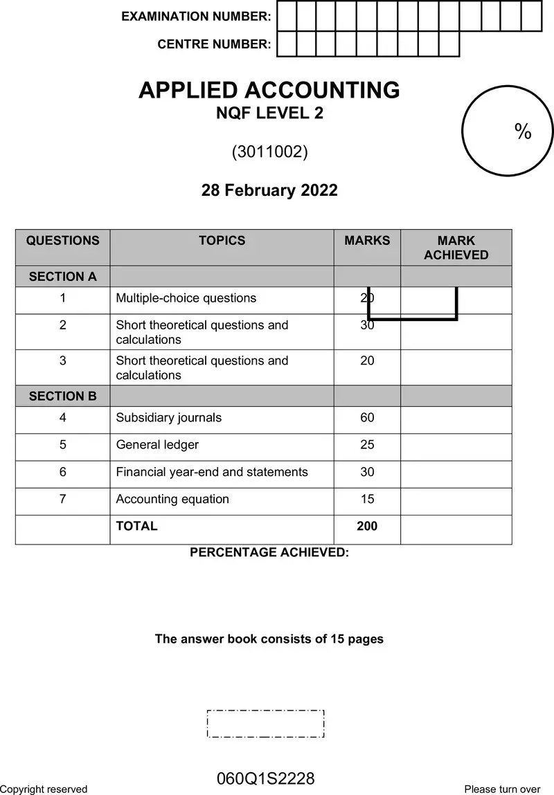 Nc170 Applied Accounting L2 Answer Book Supp 2022