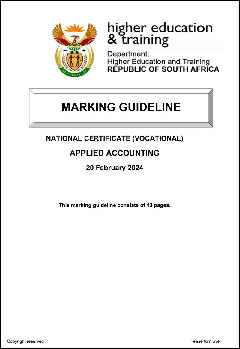 Nc180 Applied Accounting L3 Memo Supp 2024