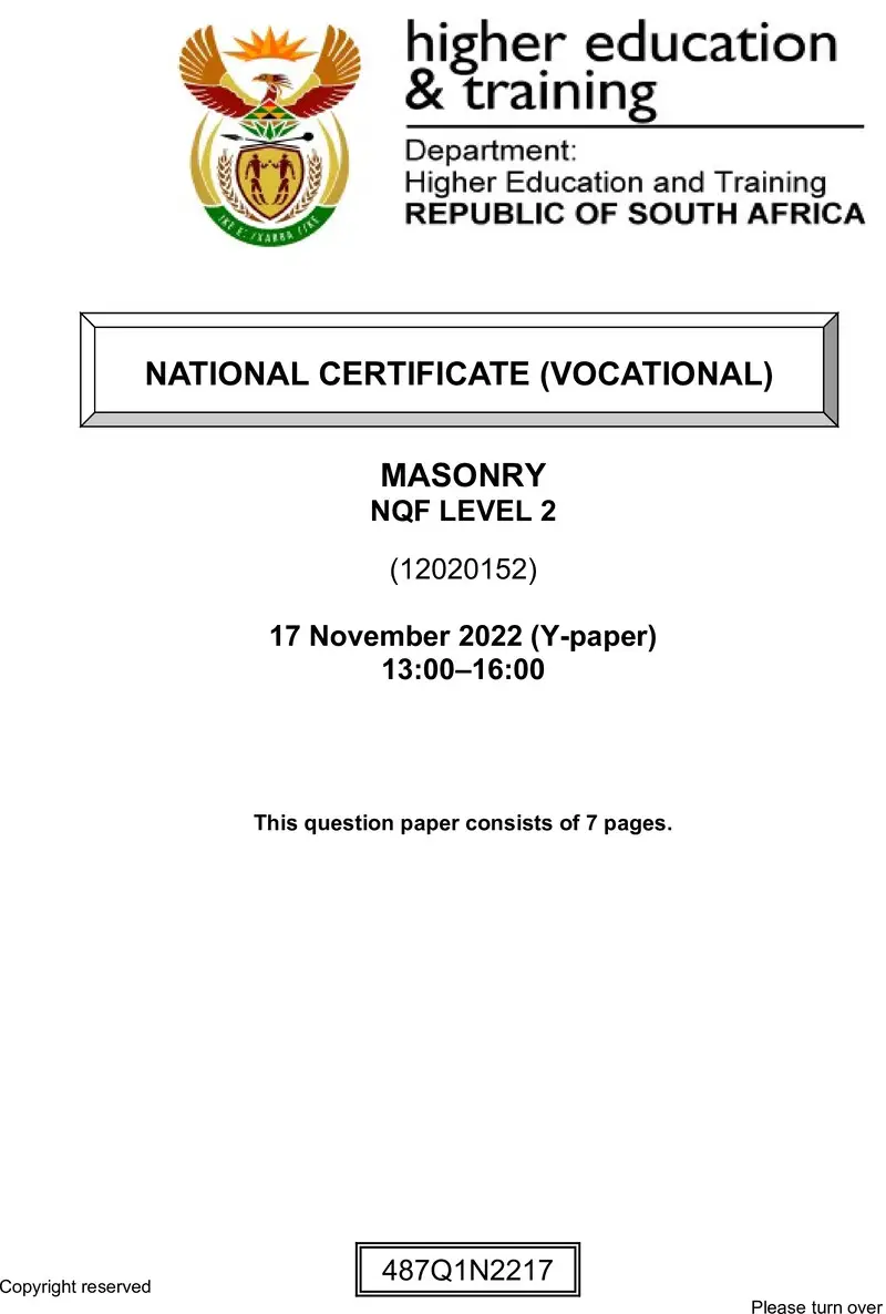 Nc1880 Masonry L2 QP Nov 2022