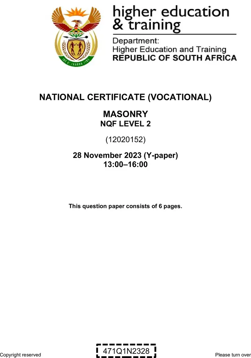 Nc1880 Masonry L2 QP Nov 2023