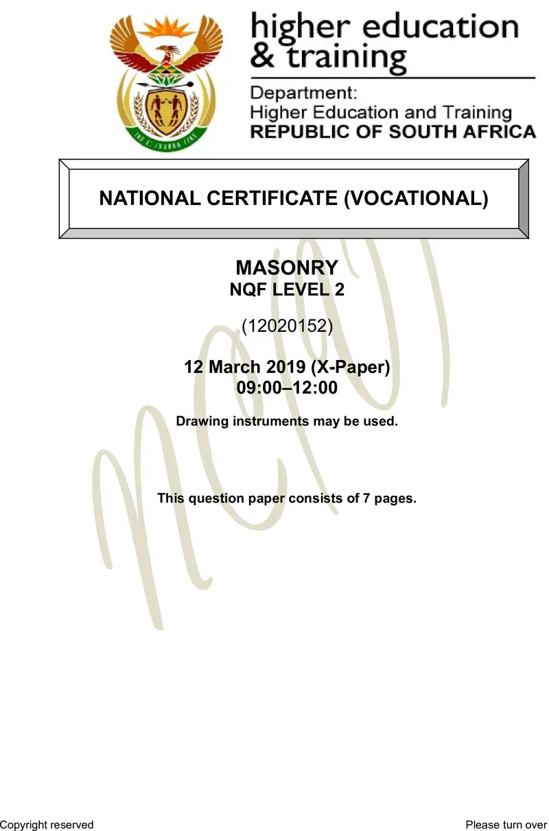 Nc1880 Masonry L2 QP Supp 2019