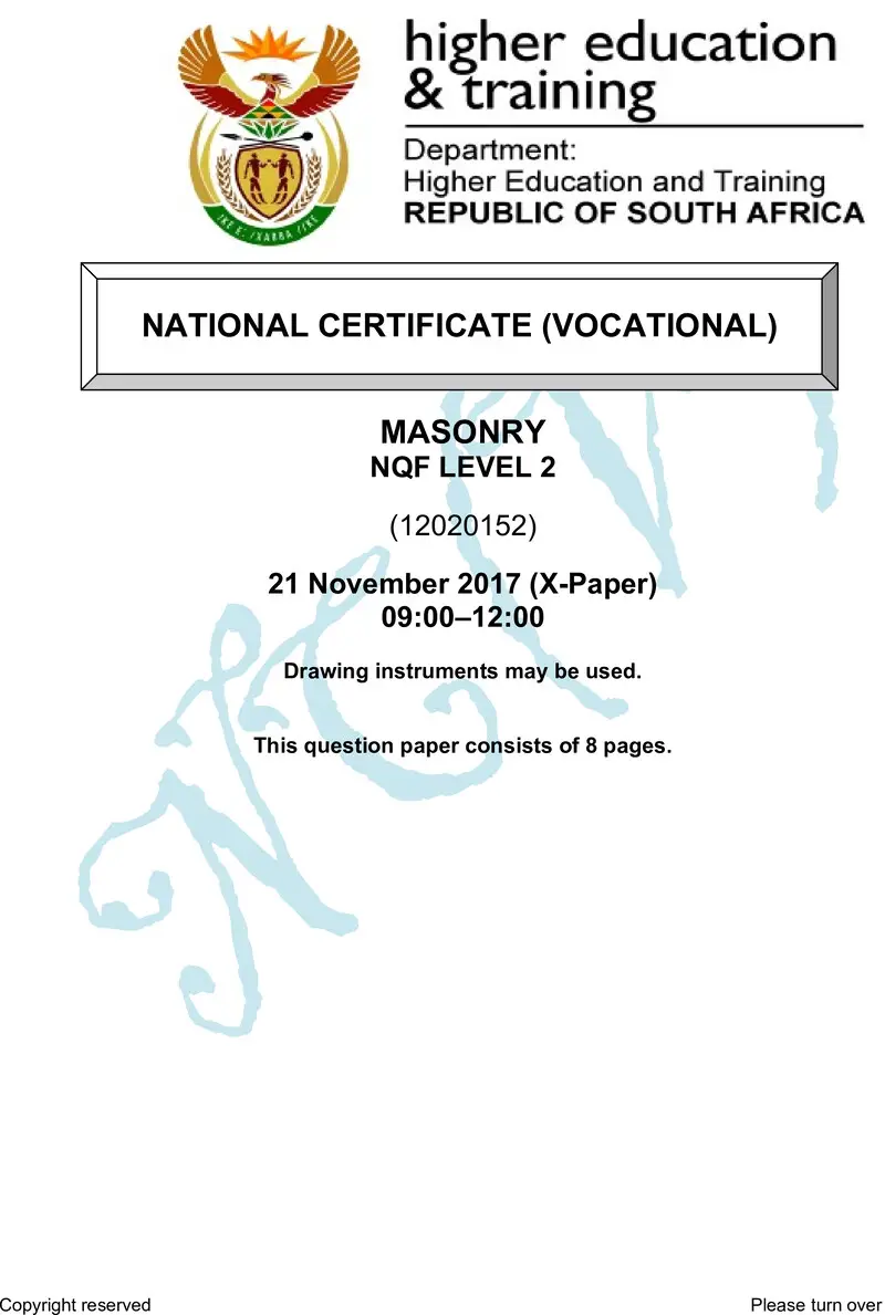 Nc1890 Masonry L2 QP Nov 2017