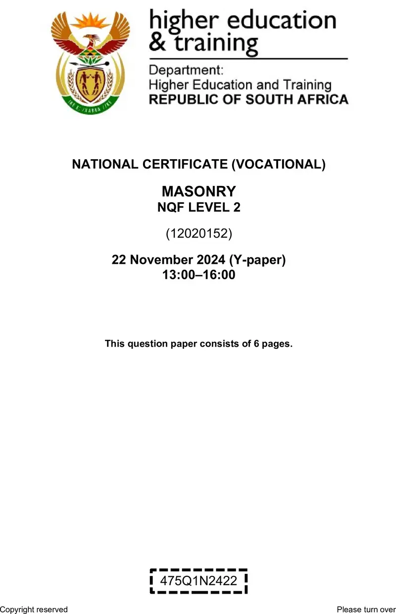 Nc1920 Masonry L2 QP Nov 2024