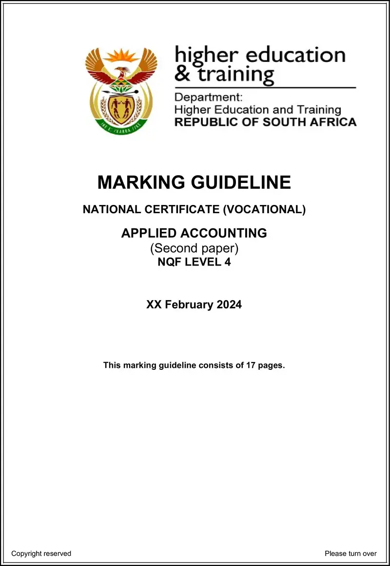 Applied Accounting L4 P2 Supp MEMO 2024 preview