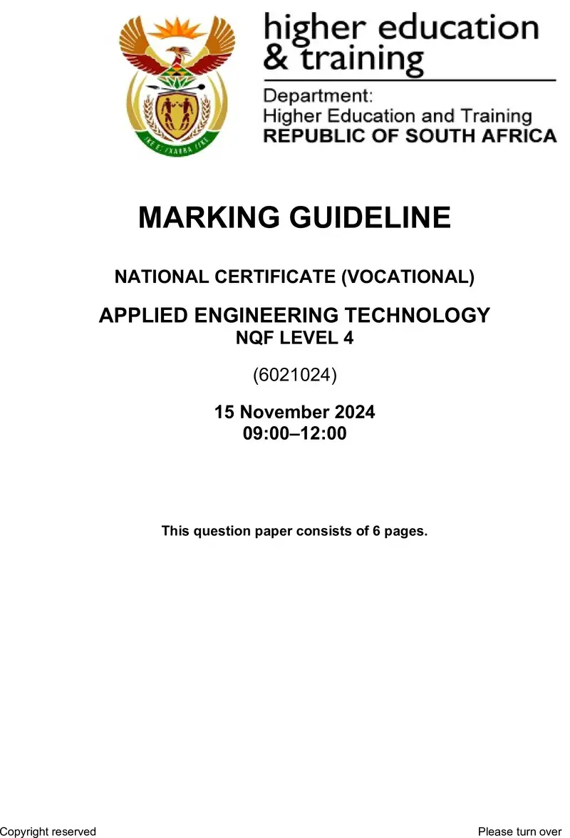 Nc210 Applied Engineering Technology L4 Memo Nov 2024