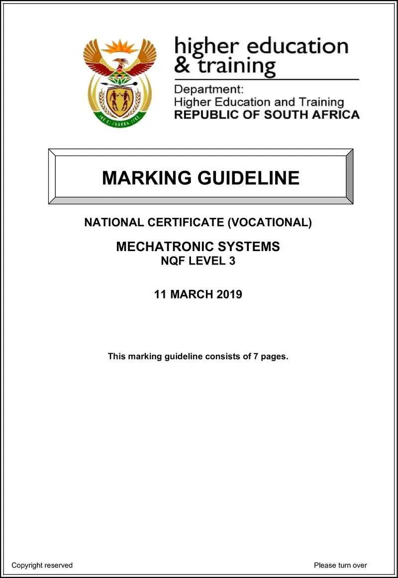 Nc2100 Mechatronic Systems L3 Memo Supp 2019