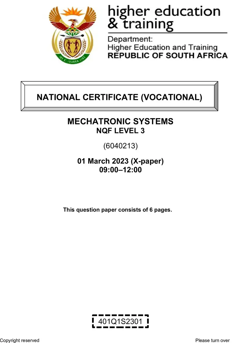 Nc2100 Mechatronic Systems L3 QP Feb 2023