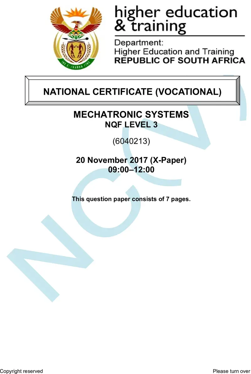 Nc2110 Mechatronic Systems L3 Nov QP 2017 Final