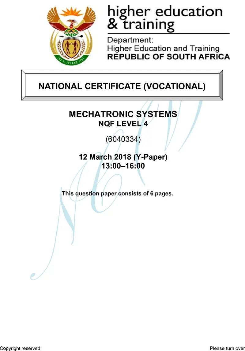 Nc2120 Mechatronic Systems L4 QP Supp 2018