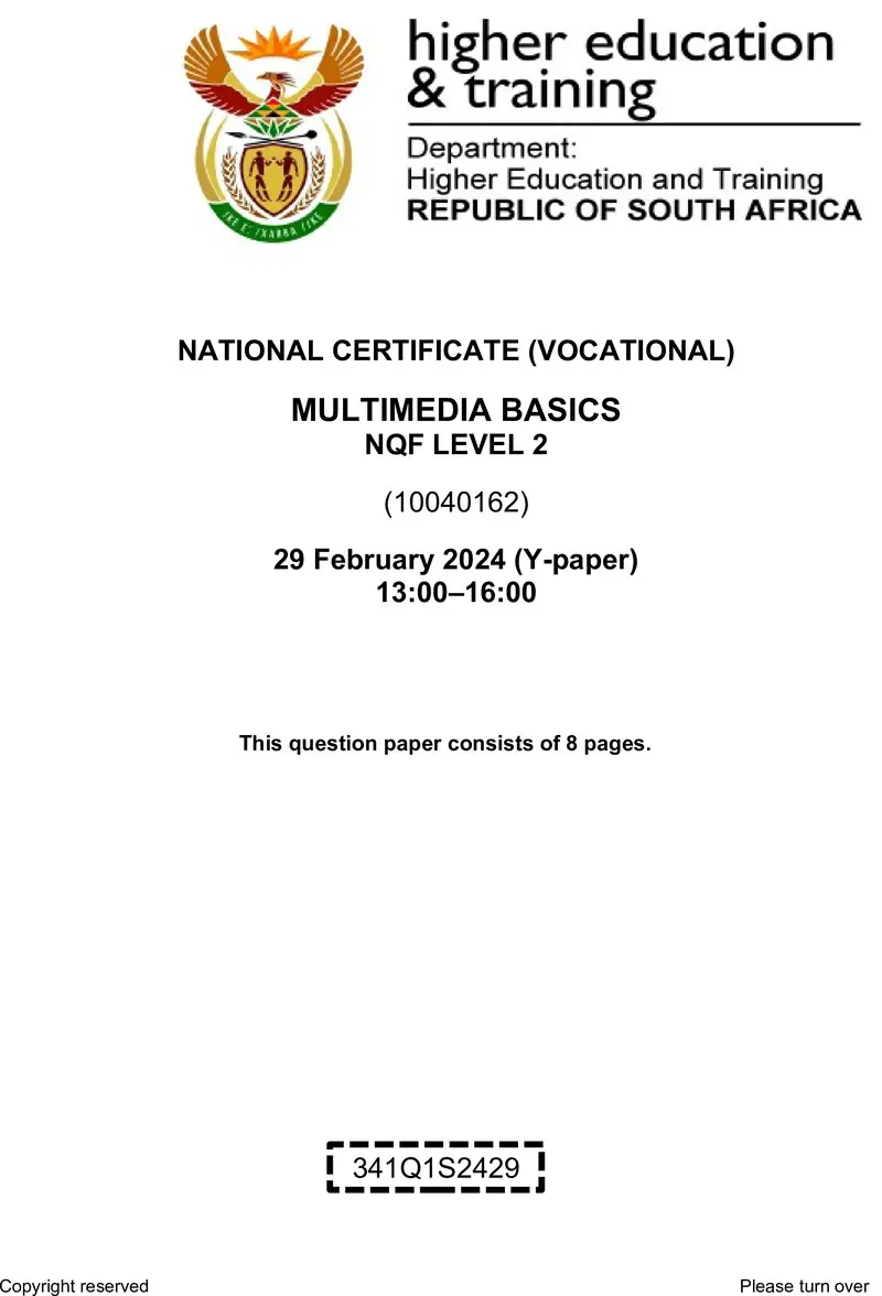 Multimedia Basics L2 Supp QP 2024 preview