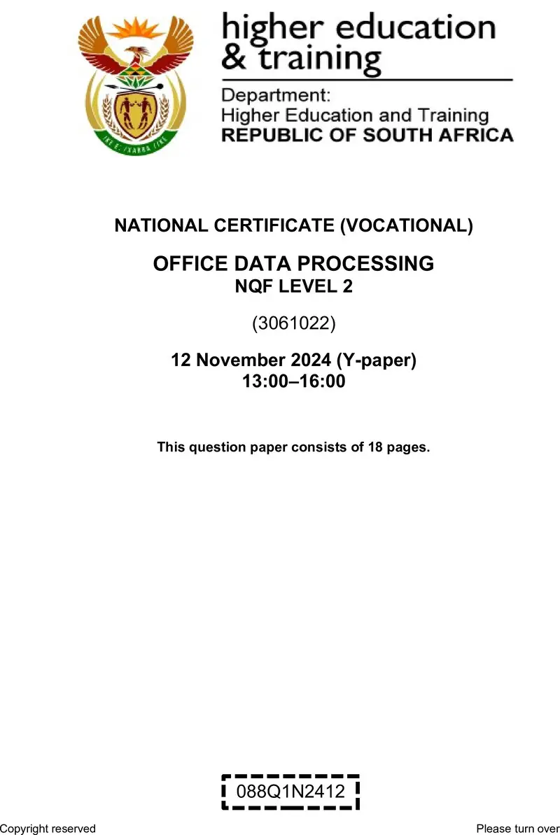 Nc2180 Office Data Processing L2 QP Nov 2024