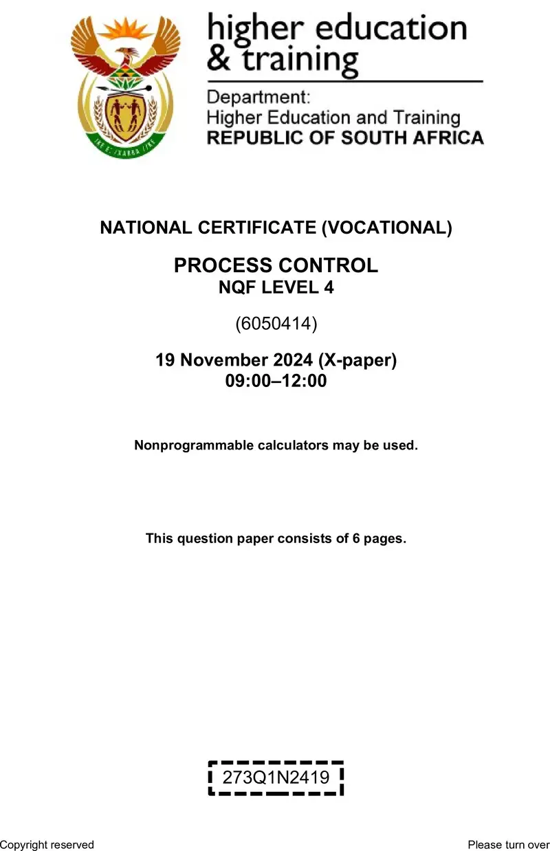 Nc2480 Process Control L4 QP Nov 2024