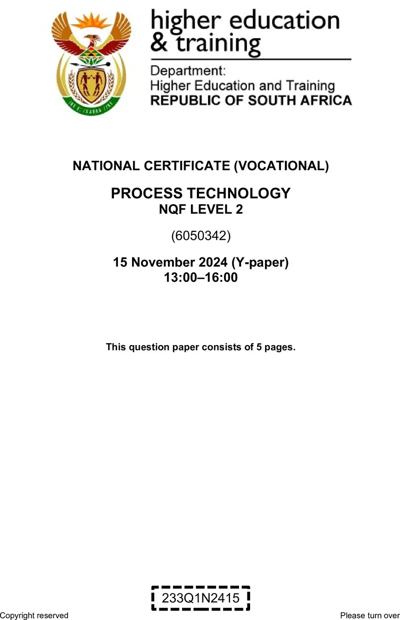 Nc2530 Process Technology L2 QP Nov 2024